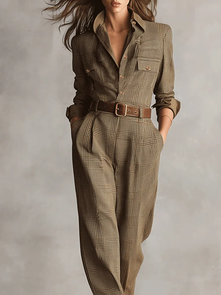 Vivian™ | Elegant Plaid Jumpsuit