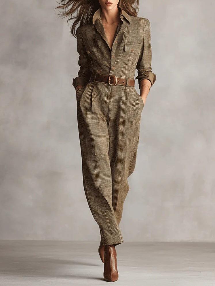Vivian™ | Elegant Plaid Jumpsuit