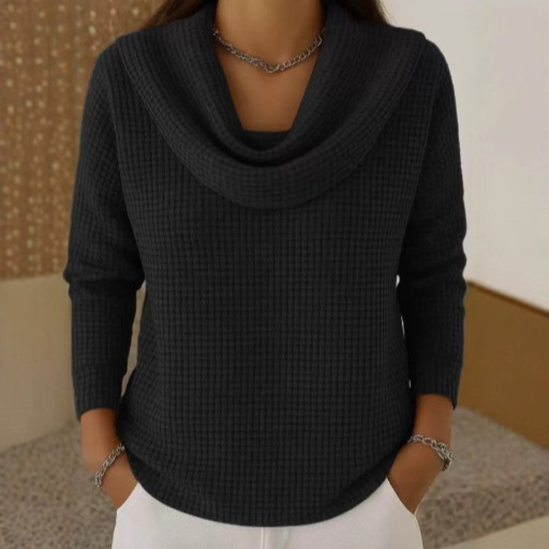 AMBER™ | Elegant Sweater with Warm Comfort and Flowing Waterfall Neckline for Every Day