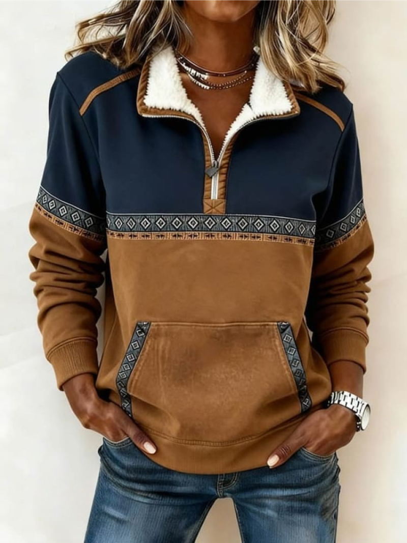 Rosa – Comfortable sweater with zipper