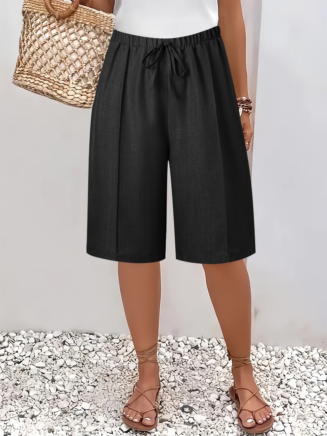 Lina Elegant Comfort Shorts – Black