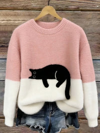 Luna | Women's Sweatshirt with Cat Pattern