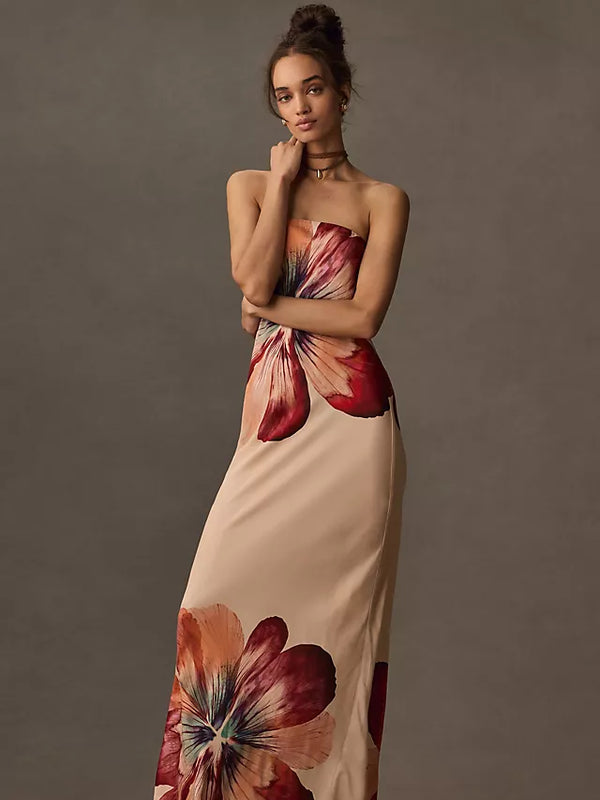 Floral Dress in Satin