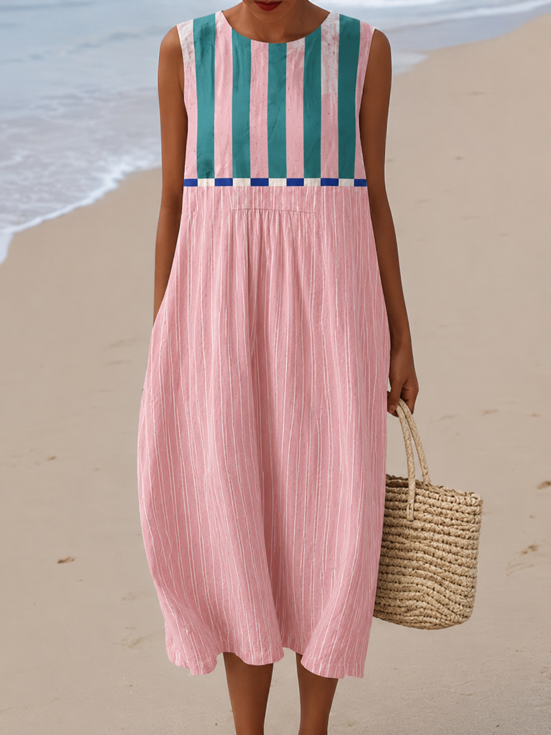 Lily™ Striped Pastel Midi Dress