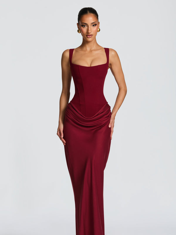 Ella Maxi Dress - Burgundy