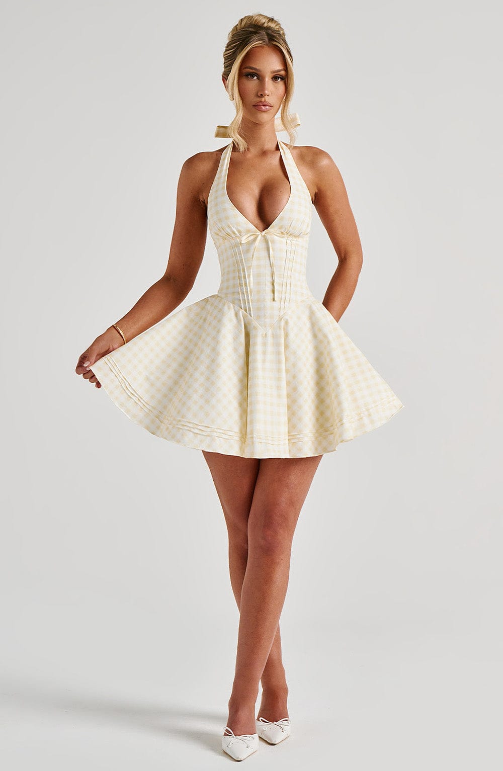 Avery Mini Dress - Lemon Gingham
