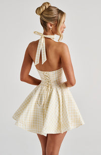 Avery Mini Dress - Lemon Gingham