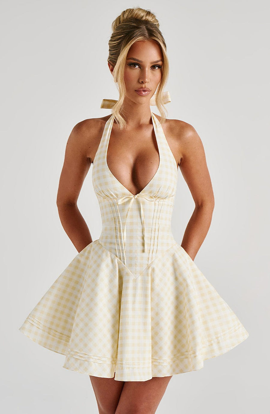Avery Mini Dress - Lemon Gingham
