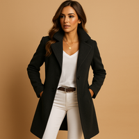 Macy | Elegant Long Coat with Buttons