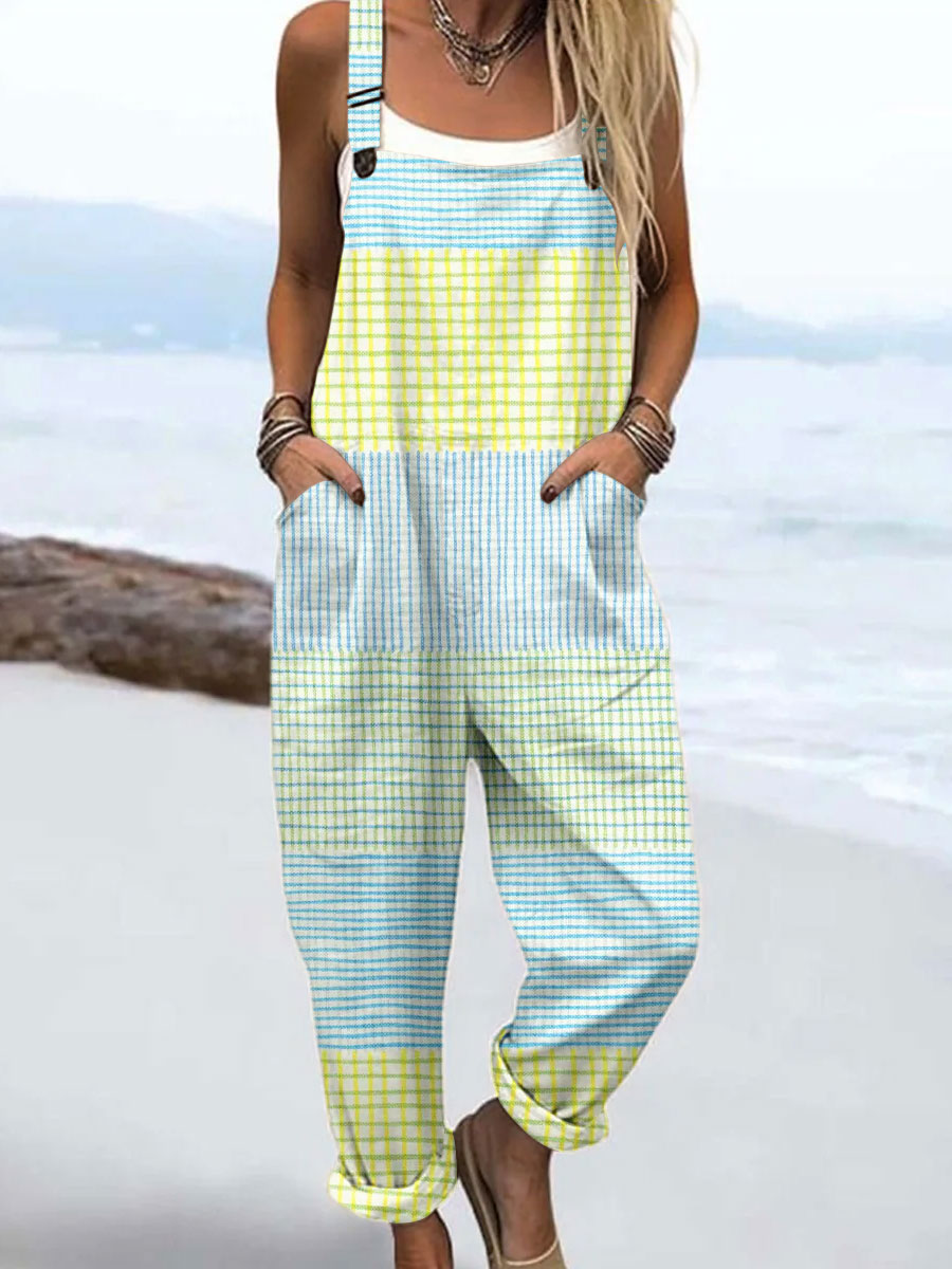 Elena™ | Pastel Checkered Jumpsuit