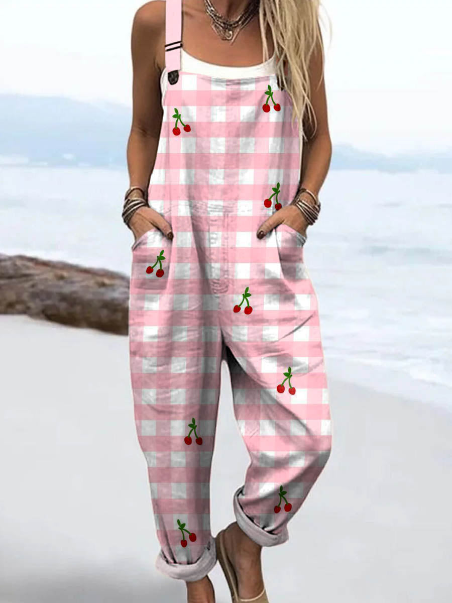 Ivy™ | Cherry Gingham Jumpsuit