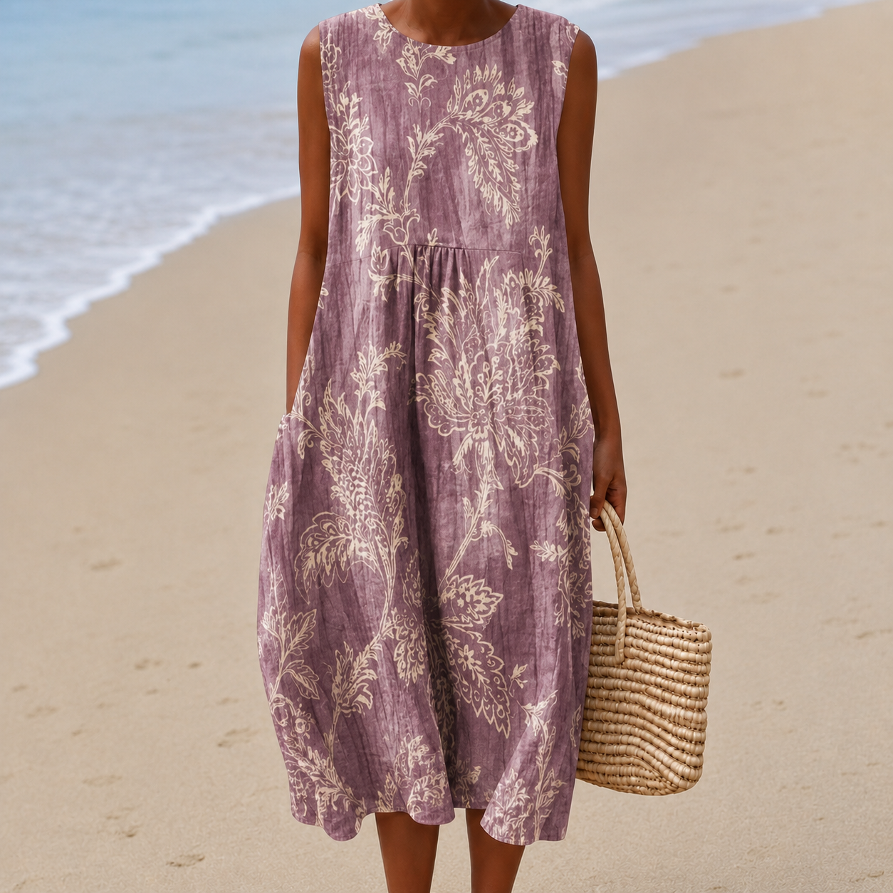 Livia™ | Lightweight, Tummy-Concealing Floral Midi Dress