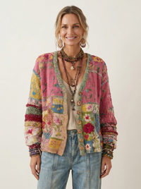 Alina | Patchwork Knit Cardigan