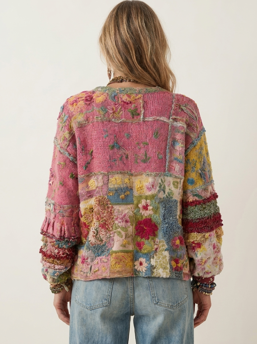 Alina | Patchwork Knit Cardigan
