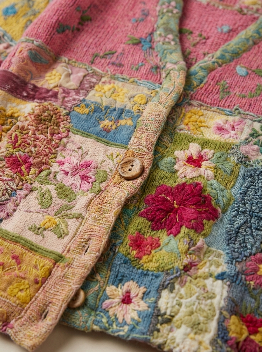 Alina | Patchwork Knit Cardigan