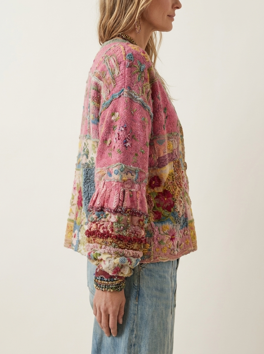 Alina | Patchwork Knit Cardigan