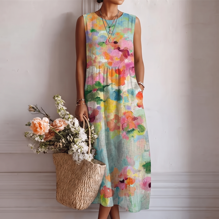 Karla™ | Elegant Multicolored Midi Dress