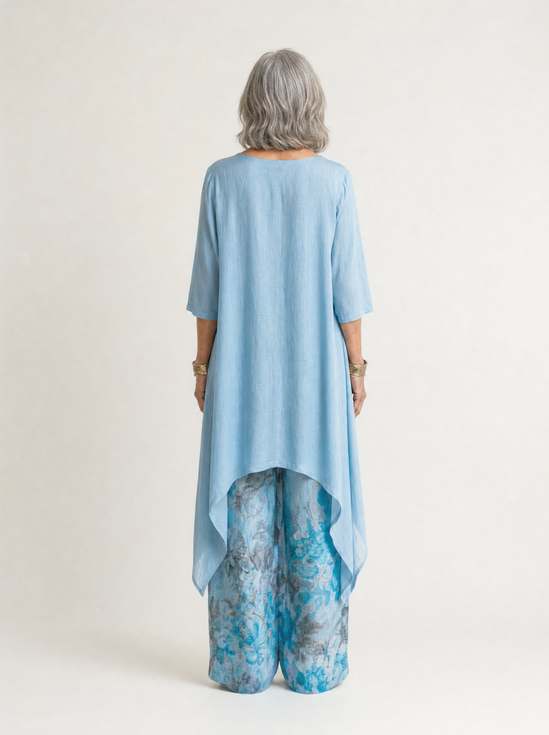 Cariola | Cotton-Silk Two-Piece Set with Asymmetric Tunic