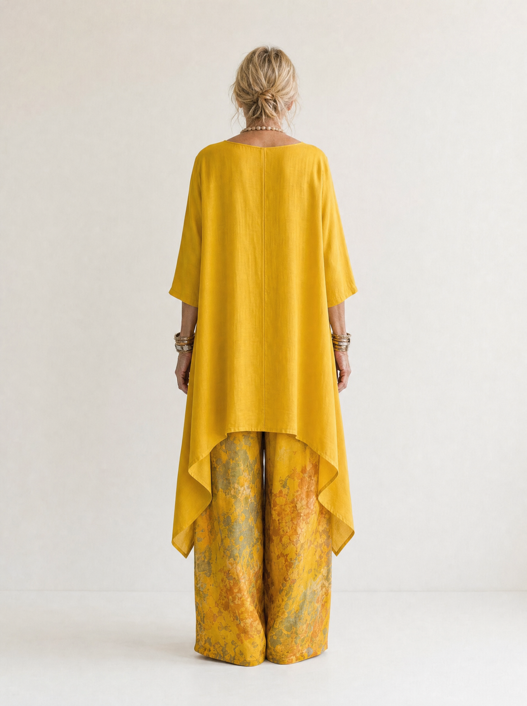 Cariola | Cotton-Silk Two-Piece Set with Asymmetric Tunic
