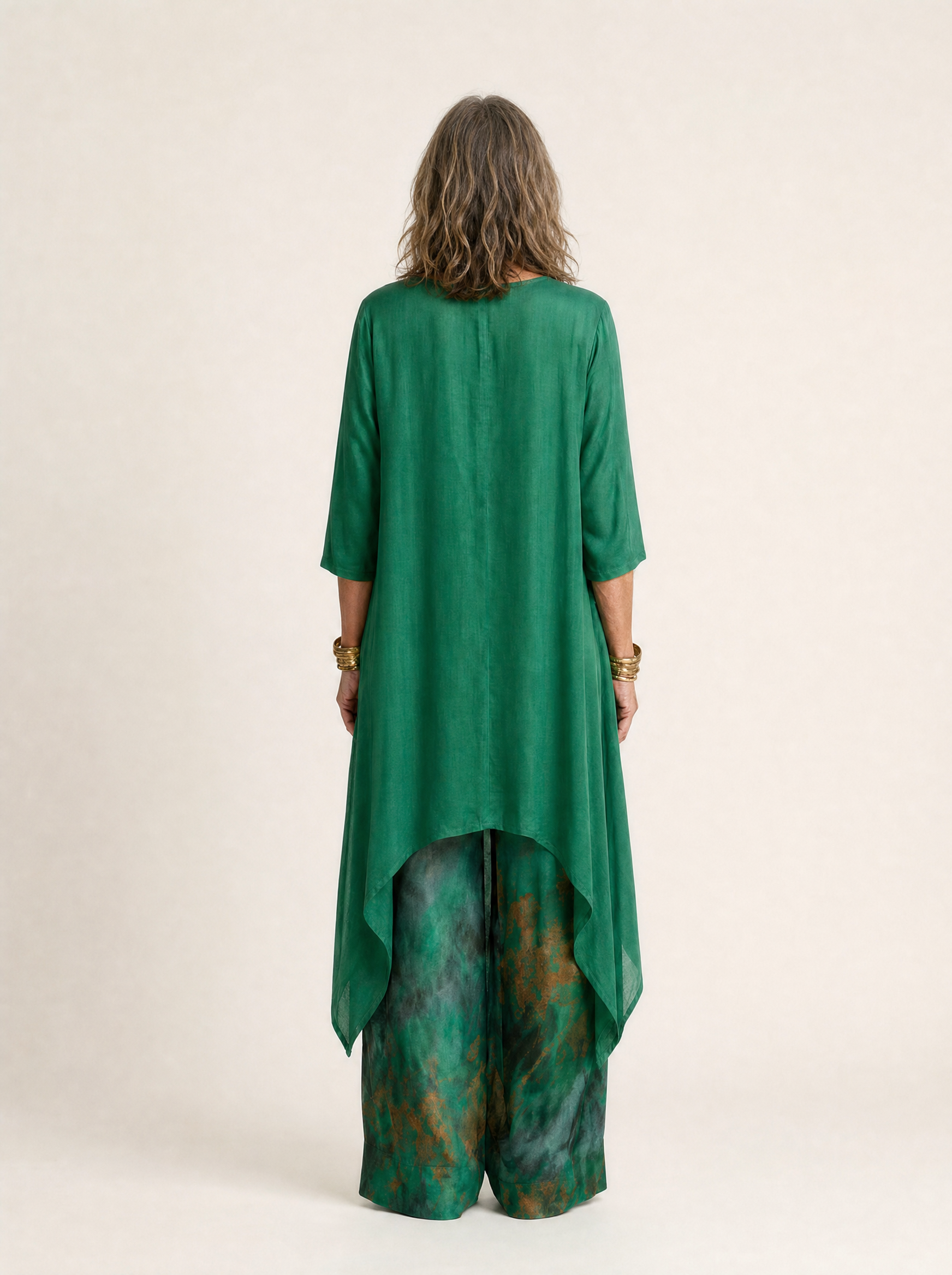Cariola | Cotton-Silk Two-Piece Set with Asymmetric Tunic
