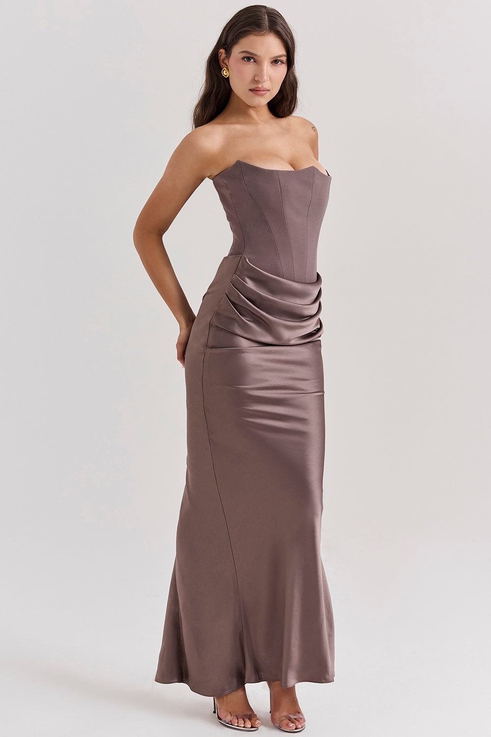 Isla | Strapless Korset Maxi Dress
