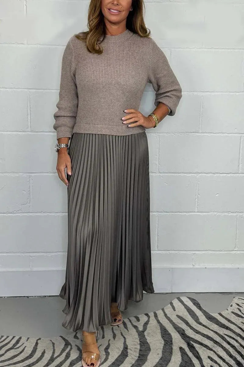 Amber | Maxi Dress with Sweater & Pleated Skirt