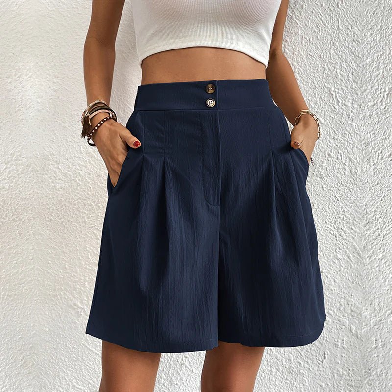 Jennifer High-Waist Comfort Shorts – Blue
