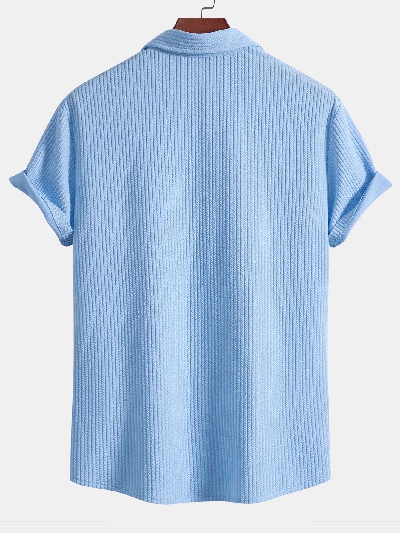 Muscle Ribbed Button-Up Shirt