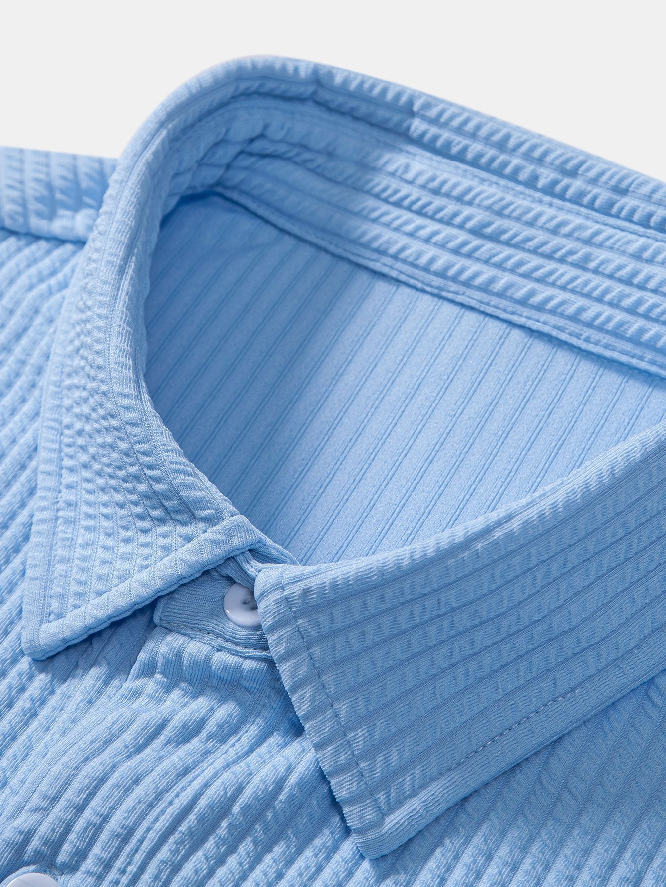 Muscle Ribbed Button-Up Shirt