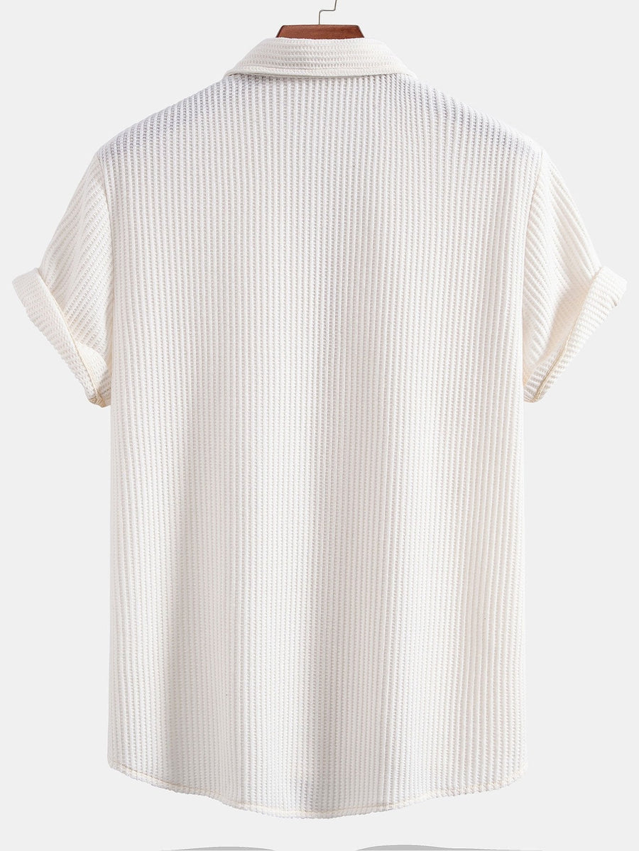 Button-Up Waffle Shirt