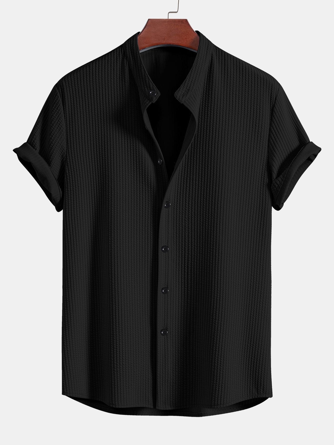 Muscle Ribbed Support Collar Shirt