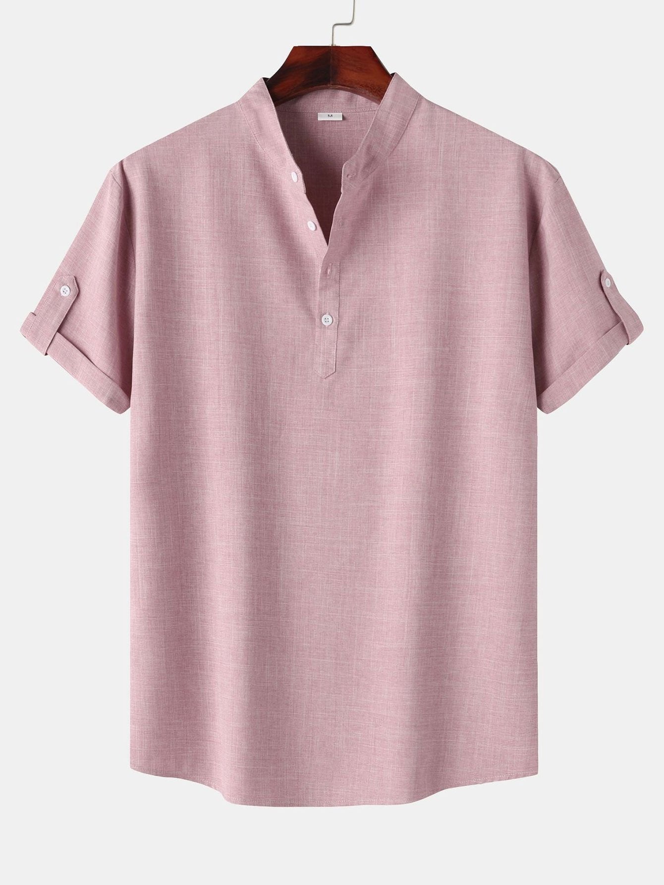 Short Sleeve Linen Henley Shirt
