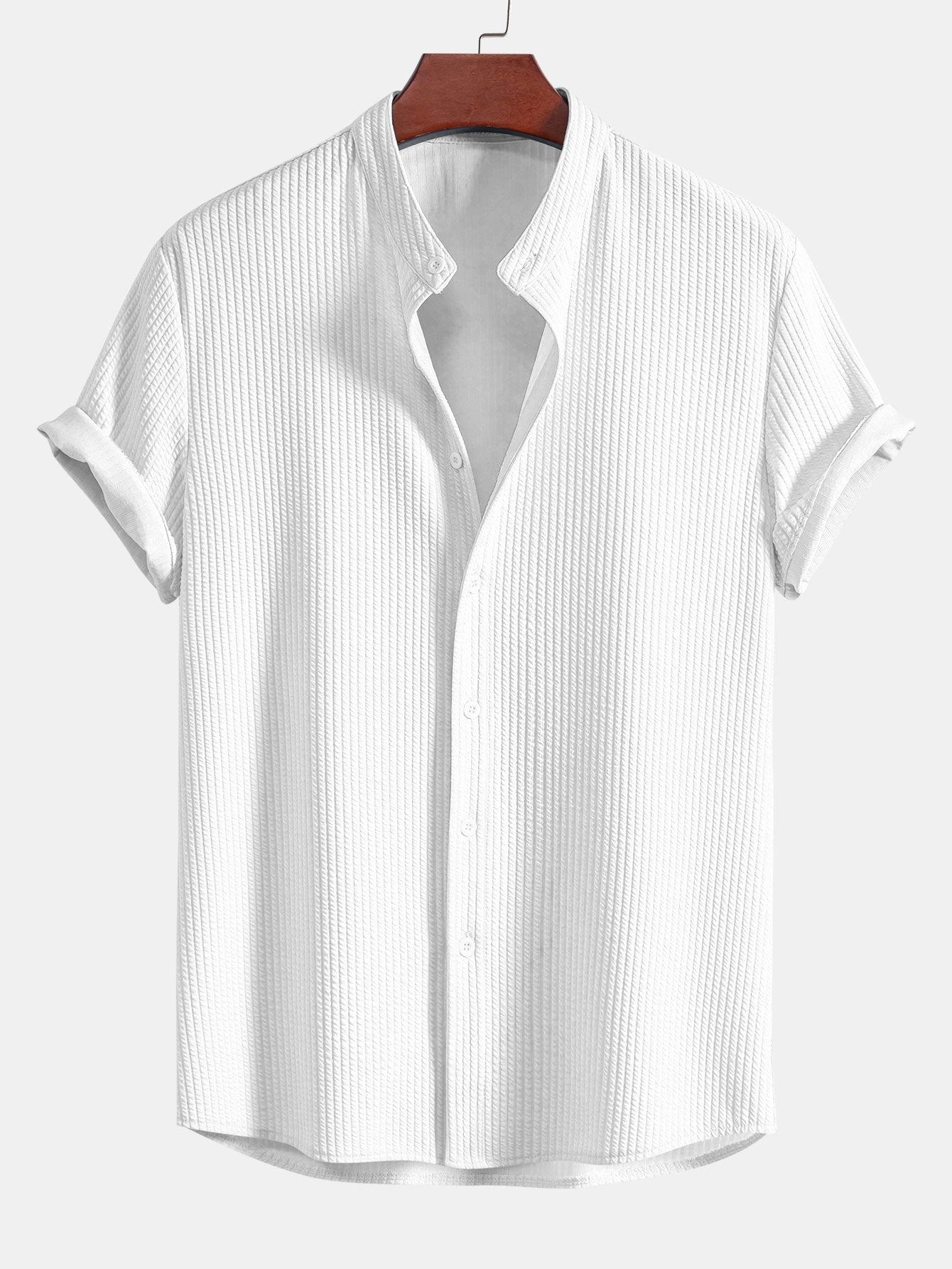 Muscle Ribbed Support Collar Shirt