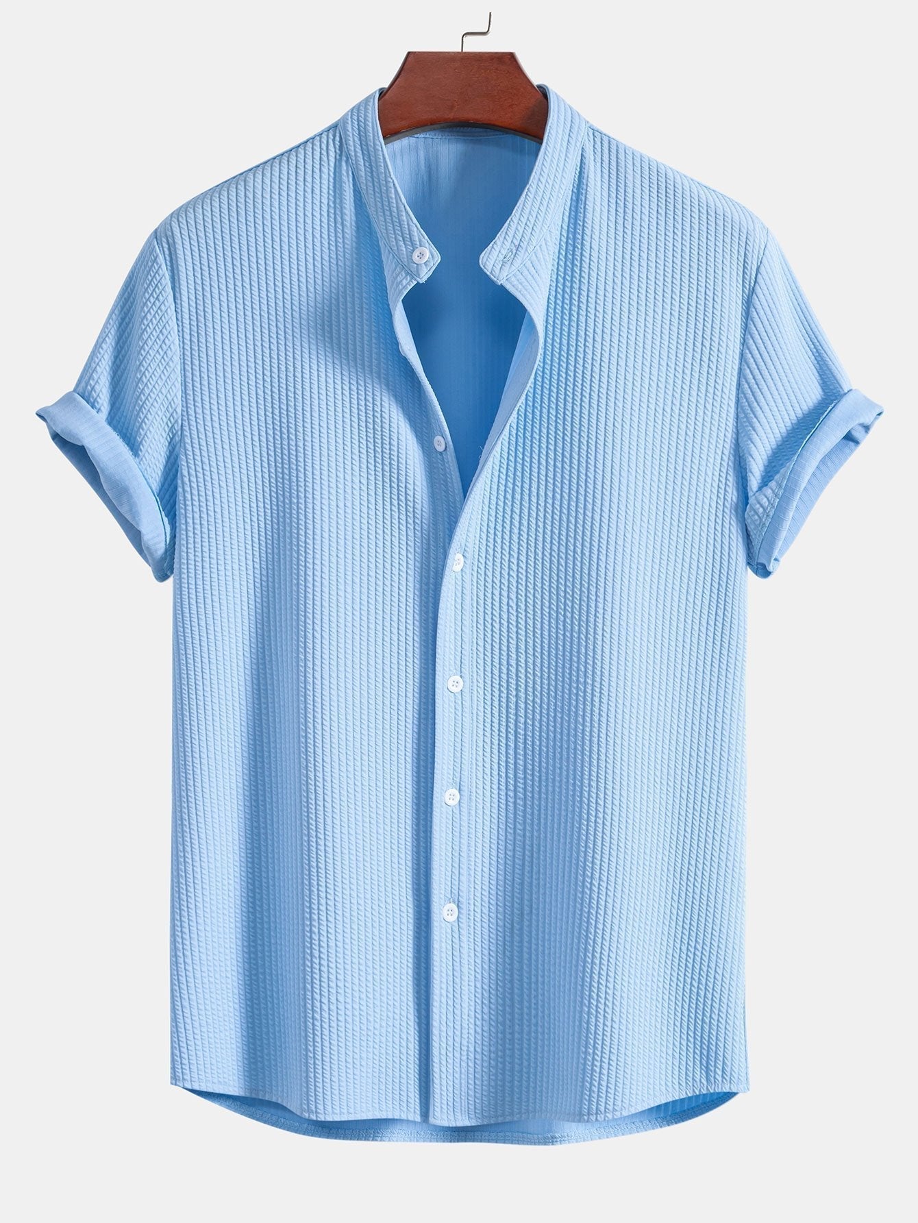 Muscle Ribbed Support Collar Shirt