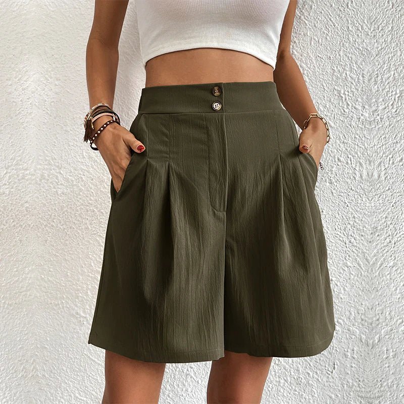 Jennifer High-Waist Comfort Shorts – Green