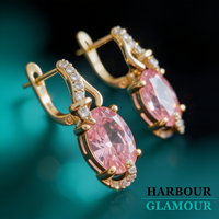 Pink Dawn Drop Earrings | Gold