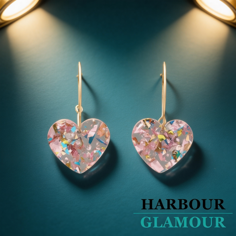 Heart Drop Earrings | Gold