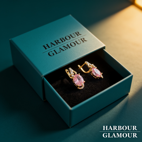 Pink Dawn Drop Earrings | Gold