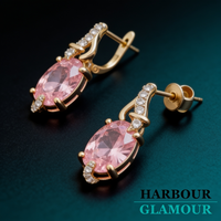 Pink Dawn Drop Earrings | Gold