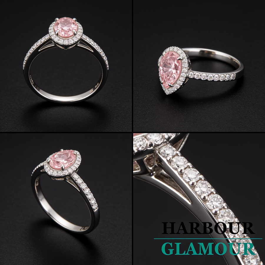 Pink Sapphire Ring | White Gold