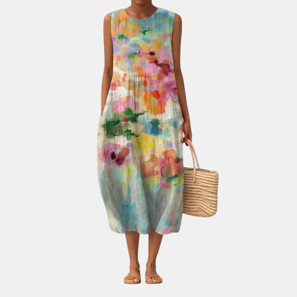 Karla™ | Elegant Multicolored Midi Dress