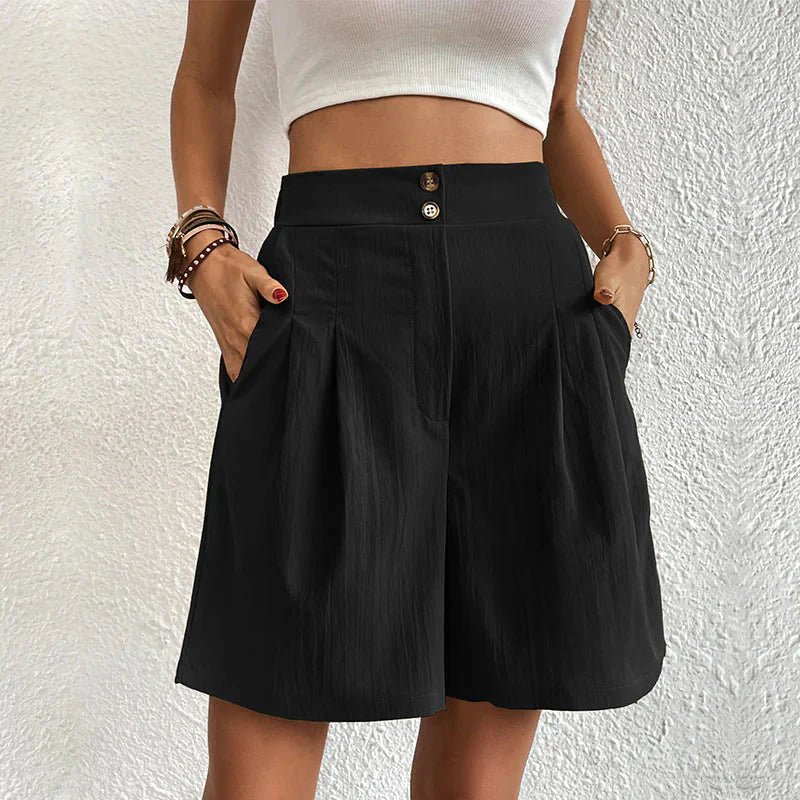 Jennifer High-Waist Comfort Shorts – Black