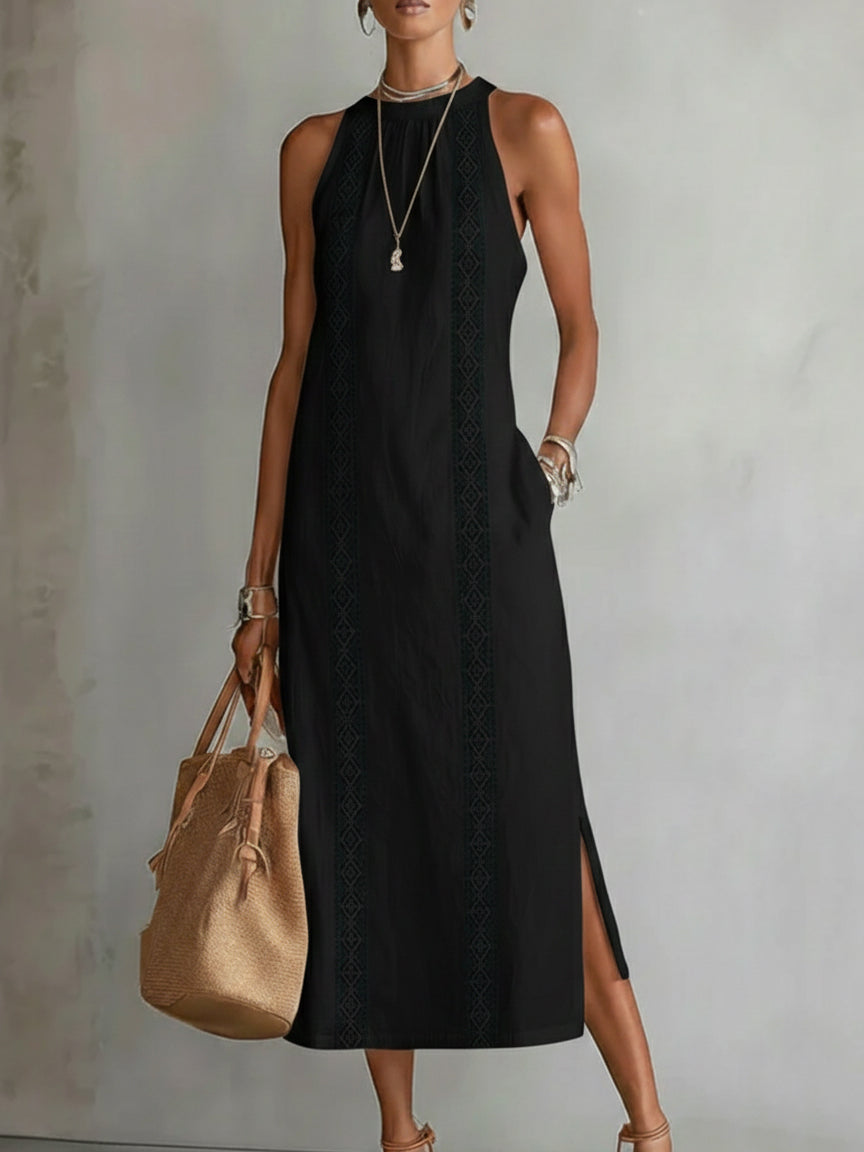 Jimena Midi Dress with Embroidered Details