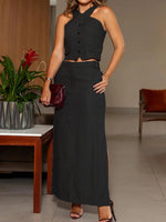 Hals-hanging Bustier Set with Trousers