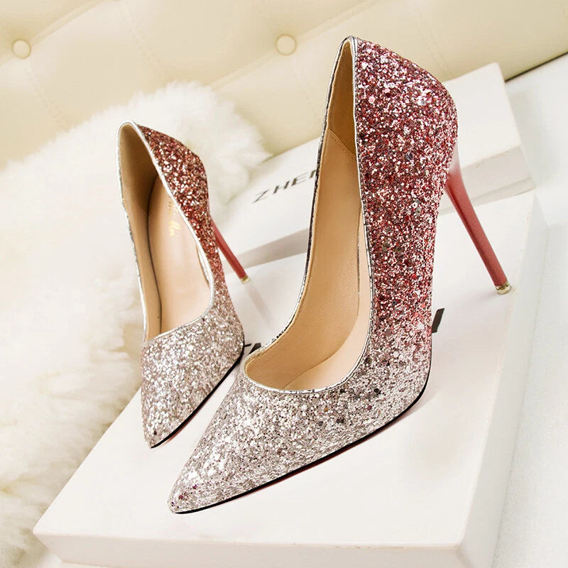 Women's Glitter Stiletto High Heels