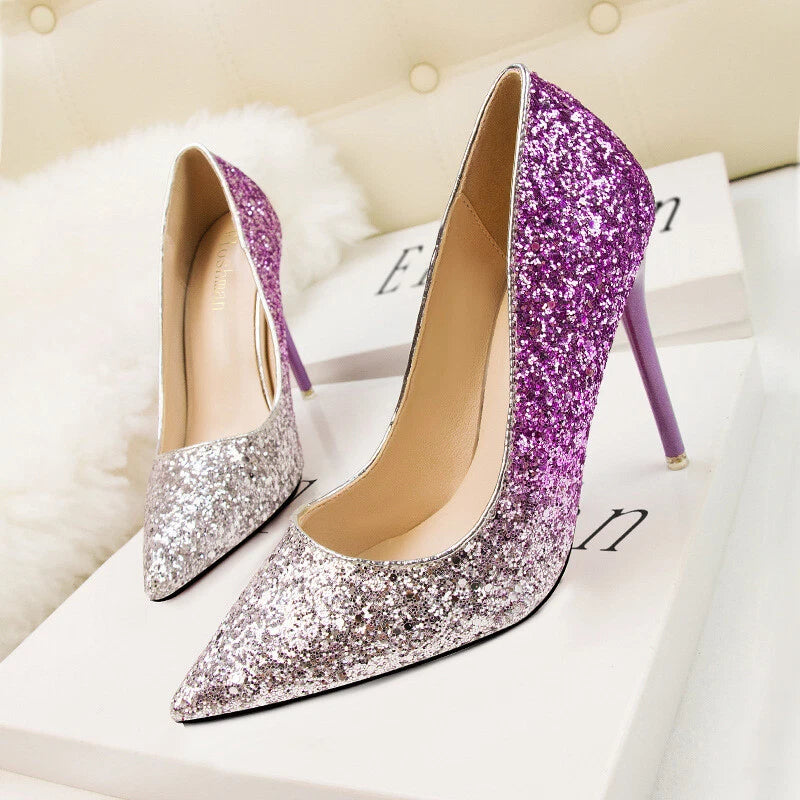Women's Glitter Stiletto High Heels