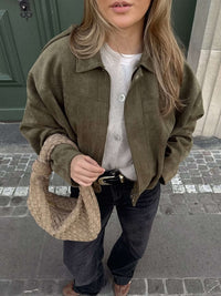 Alia Suede Bomber Jacket
