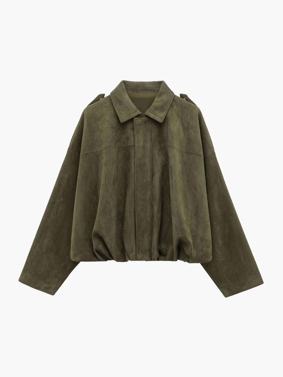 Alia Suede Bomber Jacket