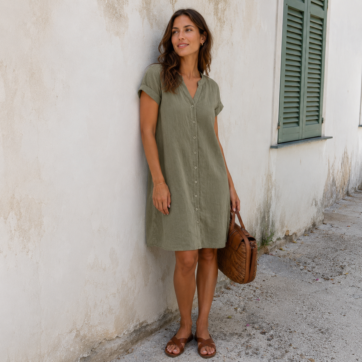 Tess | Elegant Linen Shirt Dress