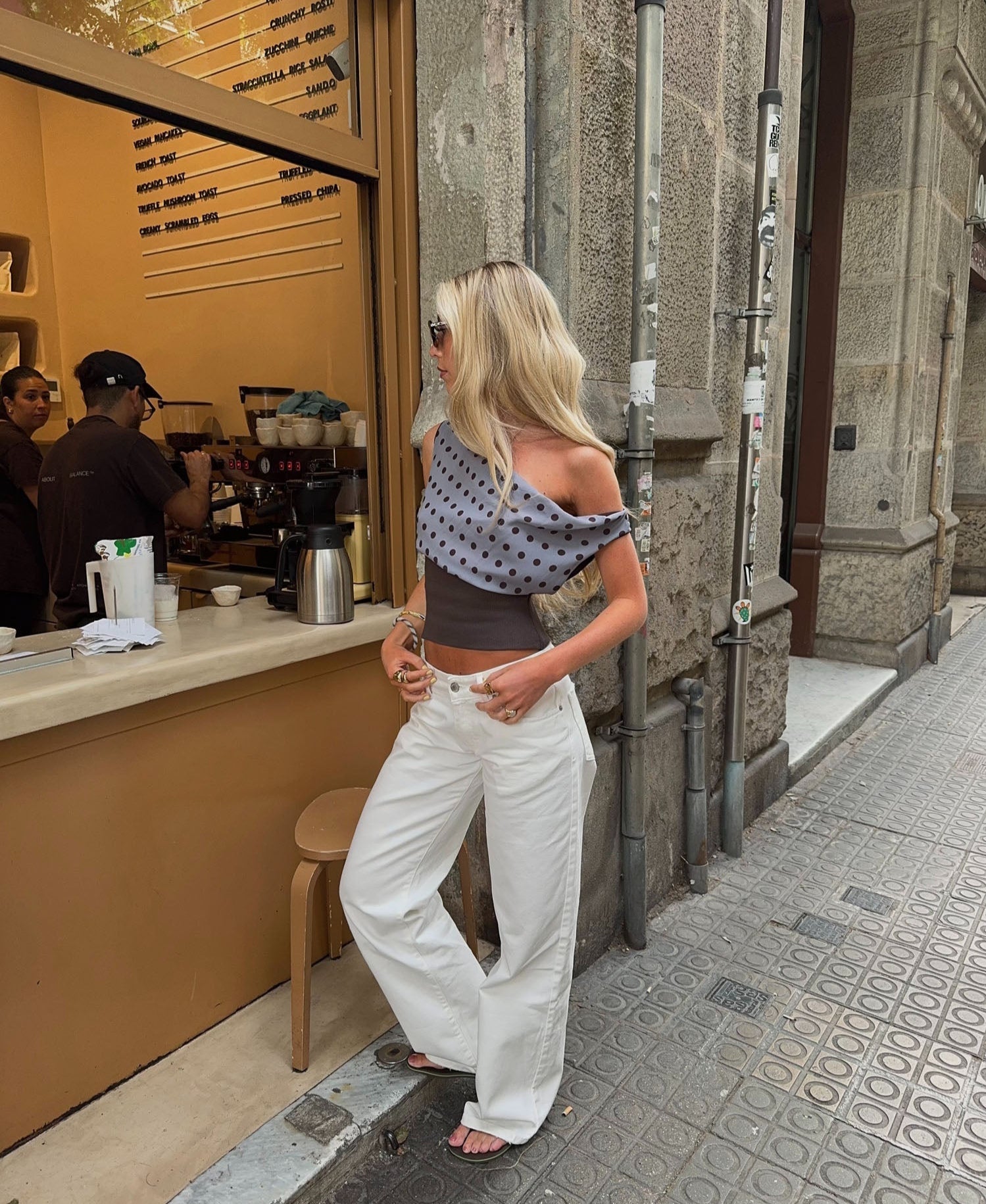 Lara top with dots